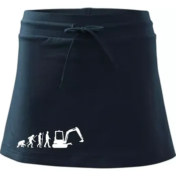 Dámská sukně Evoluce bagr malý - Sportovní sukně - two in one - XS ( Námořní modrá (velmi tmavá - téměř černá) )