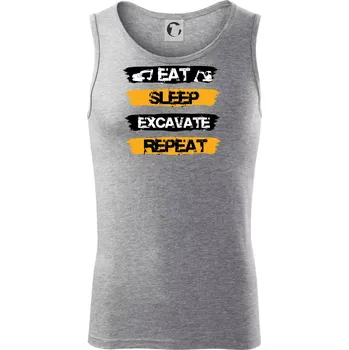 Eat Sleep Excavate Repeat - Tílko pánské Core - XL ( Tmavě šedý melír )