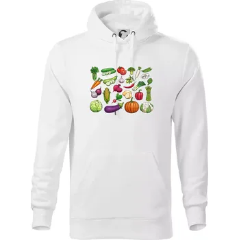 Pánská mikina Zelenina ze zahrádky - Mikina pánská Cape s kapucí - S ( Bílá )