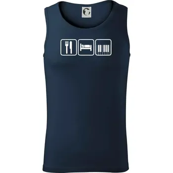 Eat sleep piano v řadě - Tílko pánské Core - 2XL ( Námořní modrá (velmi tmavá - téměř černá) )