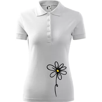 Kopretina - dole na výšku - Polokošile dámská Pique Polo - XS ( Bílá )