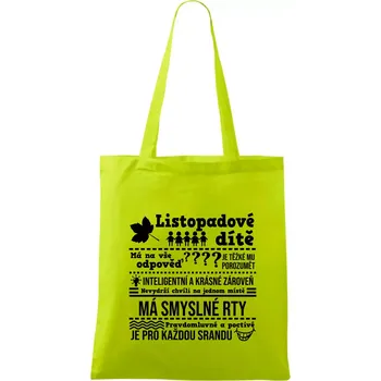 Narozeniny listopad - Taška bavlněná - 42 x 38 cm ( Limetková )