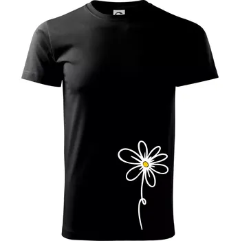 Kopretina - dole na výšku - Triko extra velké (5-8XL) - 7XL ( Černá )