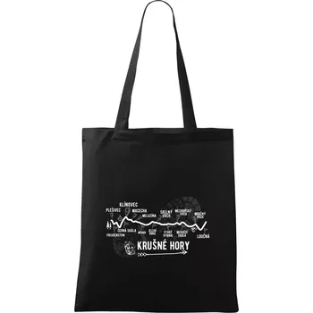 Nákupní taška Profil Krušné hory - Taška bavlněná - 42 x 38 cm ( Černá )