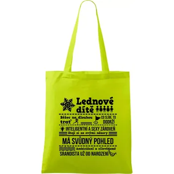 Narozeniny leden - Taška bavlněná - 42 x 38 cm ( Limetková )