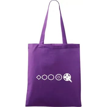 Nákupní taška Evoluce pedály - Taška bavlněná - 42 x 38 cm ( Fialová )