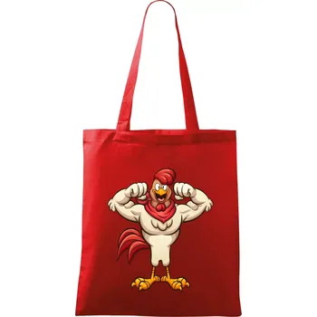 Nákupní taška Svalnatý kohout - Taška bavlněná - 42 x 38 cm ( Červená )