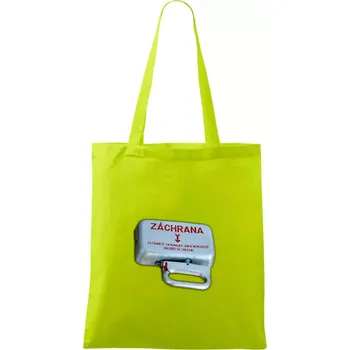 Záchranná brzda vlak - Taška bavlněná - 42 x 38 cm ( Limetková )