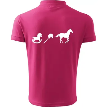Pánská košile Evoluce koně - Polokošile pánská Pique Polo 203 - XL ( Purpurová )