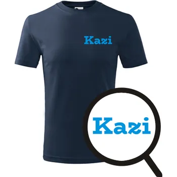 Chlapecké tričko Tmavě modré dětské tričko Kazi - dětské tričko se jménem - barva tmavě modrá - velikost 4roky