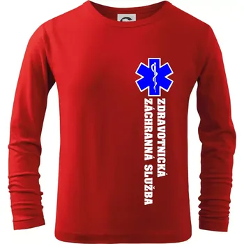 Chlapecké tričko Hvězda života - zdravotnická záchranná služba - Triko dětské Long Sleeve - 122 cm/6 let ( Červená )