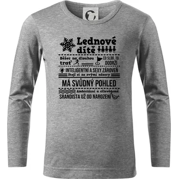 Narozeniny leden - Triko dětské Long Sleeve - 158 cm/12 let ( Tmavě šedý melír )