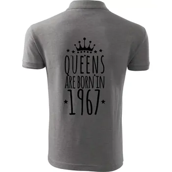 Pánská košile Queens are born in 1967 - Polokošile pánská Pique Polo 203 - 3XL ( Tmavě šedý melír )