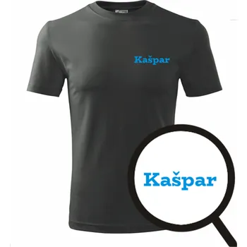 Grafitové tričko Kašpar - tričko se jménem - dárek pro Kašpara - barva antracit - velikost XXL