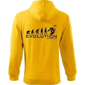 Pánská mikina Evoluce snowboardu - Mikina s kapucí na zip trendy zipper - 2XL ( Žlutá )