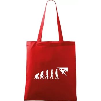 Nákupní taška Evoluce bouldering - Taška bavlněná - 42 x 38 cm ( Červená )