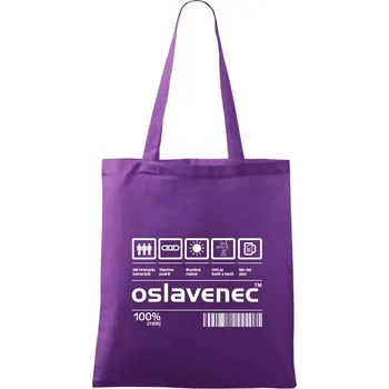 Čárový kód - Oslavenec - Taška bavlněná - 42 x 38 cm ( Fialová )