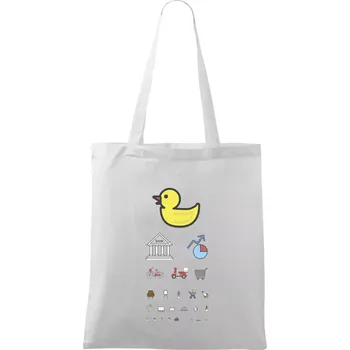 Nákupní taška Oční test různé věci - Taška bavlněná - 42 x 38 cm ( Bílá )