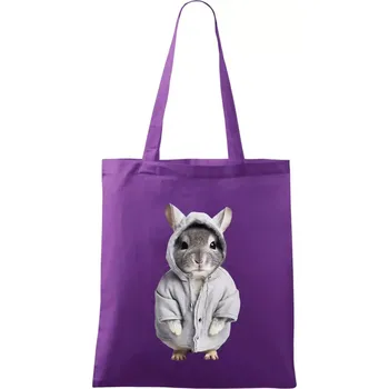 Křeček v mikině - Taška bavlněná - 42 x 38 cm ( Fialová )