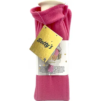 Termofor Betty's Láhev Termofor gumový podlouhlý polar fleece 1L 56cm růžový