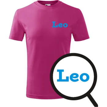 Chlapecké oblečení Purpurové dětské tričko Leo - dětské tričko se jménem - barva purpurová - velikost 12let