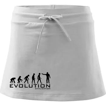 Dámská sukně Evoluce civilizace - Sportovní sukně - two in one - M ( Bílá )