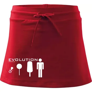 Dámská sukně Evoluce ženy - Sportovní sukně - two in one - S ( Červená )