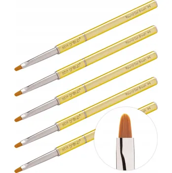 Umělecký štětec Aba Group Zlatý štěteček na gel kulatý č. 4 Kulatý štětec na gel č. 4 - 5 ks