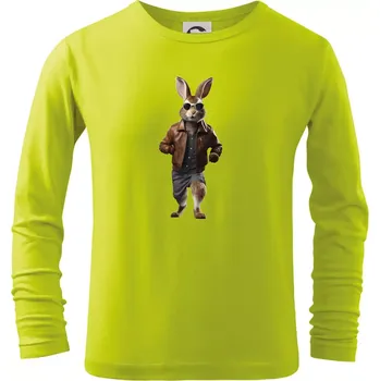 Dětská móda Zajíc frajer - Triko dětské Long Sleeve - 146 cm/10 let ( Limetková )