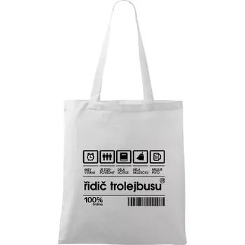 Čárový kód - Řidič trolejbusu - Taška bavlněná - 42 x 38 cm ( Bílá )