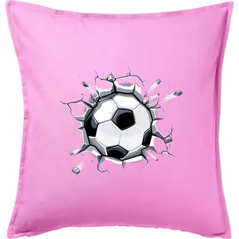 Polštář Fotbalový míč v triku - Polštář 50x50 - 50x50 - Pouze potah ( Růžová )