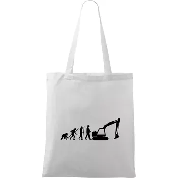 Evoluce bagr velký - Taška bavlněná - 42 x 38 cm ( Bílá )