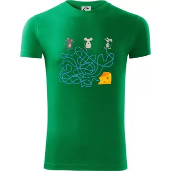 Pánská móda Myší cesta hlavolam - Viper FIT - Pánské zůžené tričko - S ( Středně zelená )