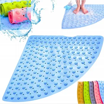 Koupelnová předložka ROHOŽKA DO KOUPELNY ROHOVÁ MODRÁ PVC 54x55 cm