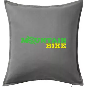 Polštář Mountain Bike nápis - Polštář 50x50 - 50x50 - Včetně výplně ( Tmavě šedý melír )