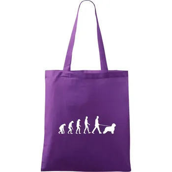 Evoluce pes Briard - Taška bavlněná - 42 x 38 cm ( Fialová )