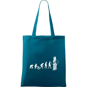 Evoluce kominík - Taška bavlněná - 42 x 38 cm ( Petrolejová )