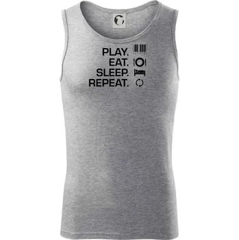 Play eat sleep piano - Tílko pánské Core - XL ( Tmavě šedý melír )