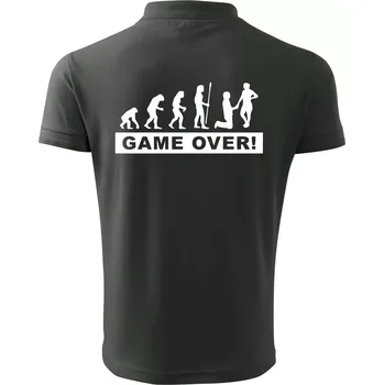 Pánská košile Game over evoluce - Polokošile pánská Pique Polo 203 - 5XL ( Tm. břidlice (šedozelená) )