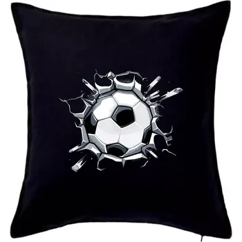 Polštář Fotbalový míč v triku - Polštář 50x50 - 50x50 - Pouze potah ( Černá )