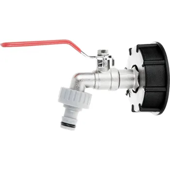 Sada pro IBC kontejner, redukce vnitřní závit S60×6 a zahradní ventil , vstup 1/2", výstup 3/4" - GEKO