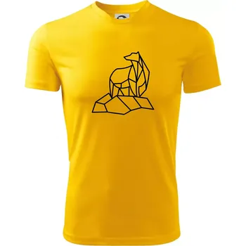 Geometrie lední medvěd na ledu - Dětské triko sportovní (dresovina) - 146 cm/10 let ( Žlutá )
