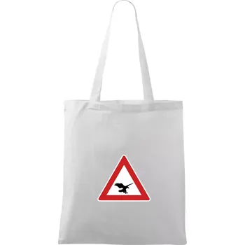 Dopravní značka - Pozor orel - Taška bavlněná - 42 x 38 cm ( Bílá )