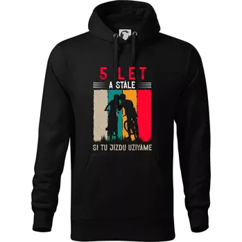 Pánská mikina Výročí cyklista 5 - Mikina pánská Cape s kapucí - 2XL ( Černá )
