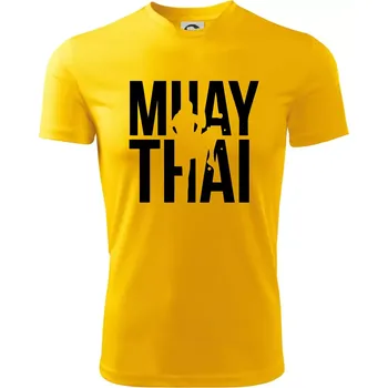 Chlapecké tričko Nápis Muay Thai - Dětské triko sportovní (dresovina) - 122 cm/6 let ( Žlutá )