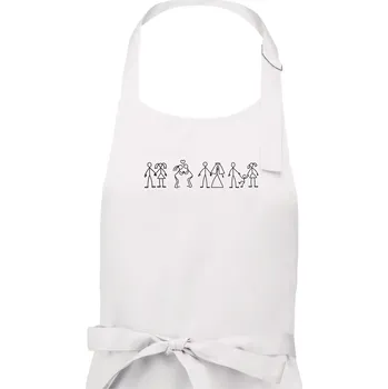 Kuchyňská zástěra Evoluce vztahu - Pánská zástěra na vaření - Univerzální velikost ( Bílá )