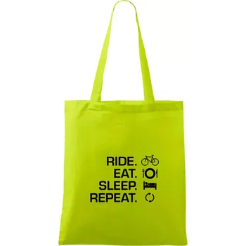 Ride Eat Sleep Repeat kolo - Taška bavlněná - 42 x 38 cm ( Limetková )
