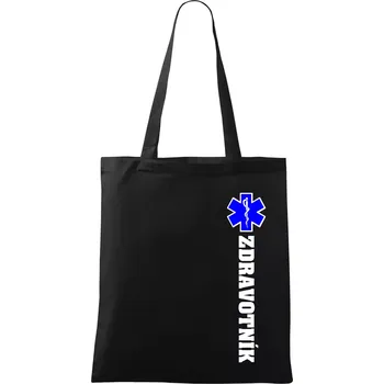 Nákupní taška Hvězda života - zdravotník - Taška bavlněná - 42 x 38 cm ( Černá )