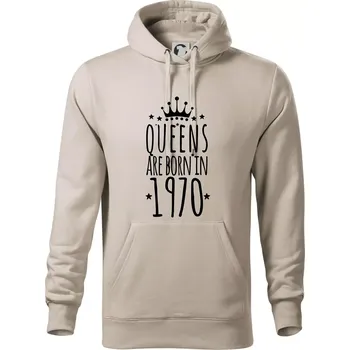 Pánská mikina Queens are born in 1970 - Mikina pánská Cape s kapucí - 4XL ( Ledově šedá )