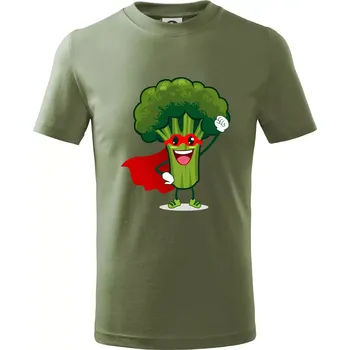 Chlapecké oblečení Super Brokolice - Tričko dětské bavlněné - 98 cm / 2 roky ( Khaki )